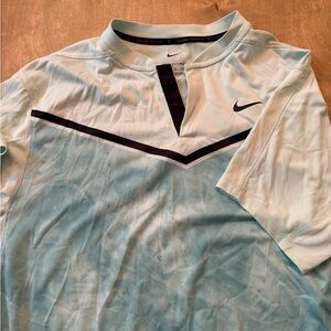 Nike Men's Light Blue Polo with Black Trim